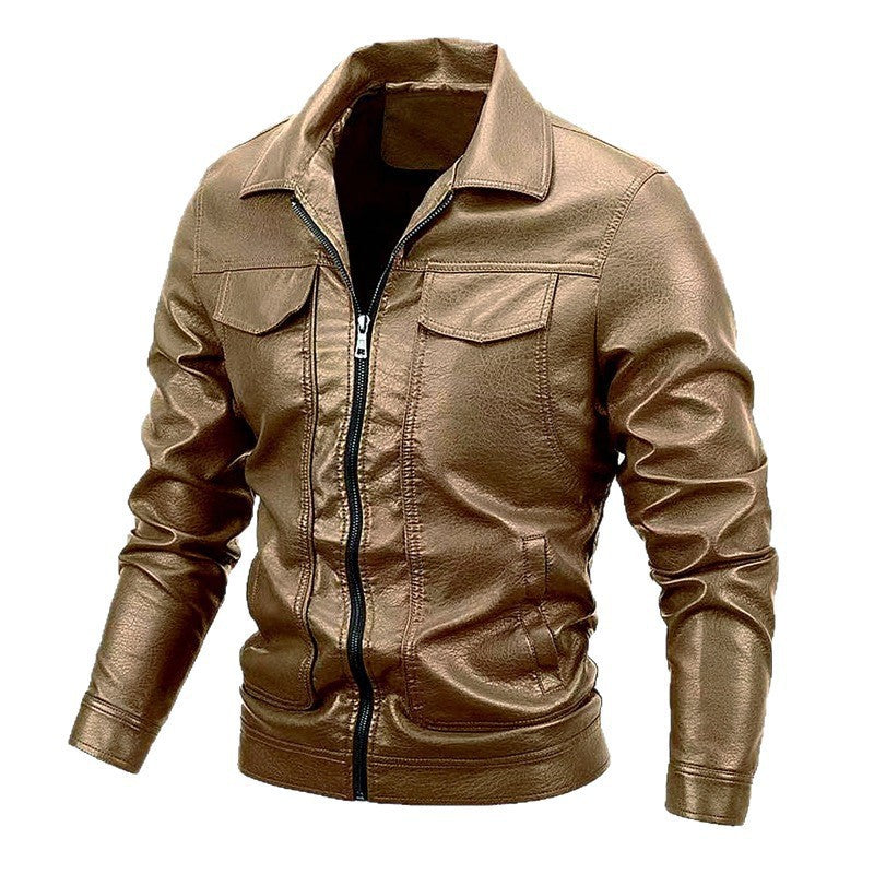 Men's Turn-Down Collar Casual Long Sleeve Jacket Coat