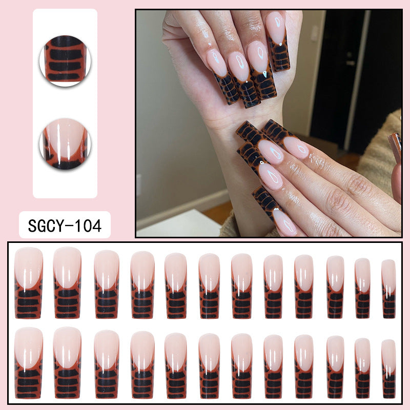 Wear Nail Long Pointed Nail Blooming Gradient Electroplating Nail Patch
