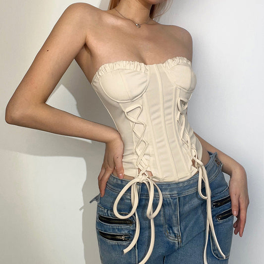 Spring And Summer New Women's Solid Color Slim Vest