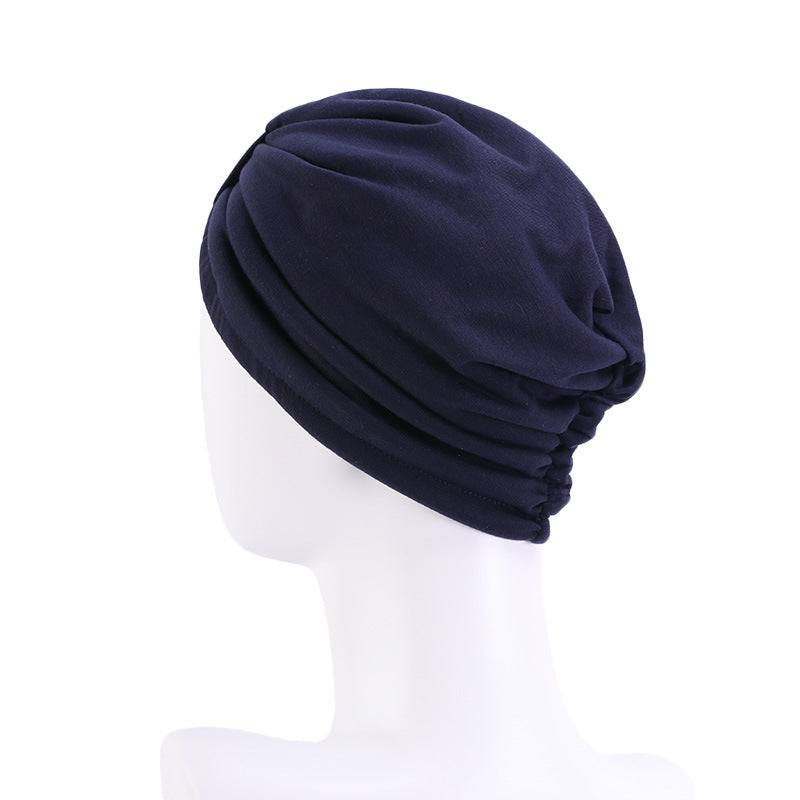 Double-layer Satin Cotton Headscarf Cap Ethnic Turban-style Headwear
