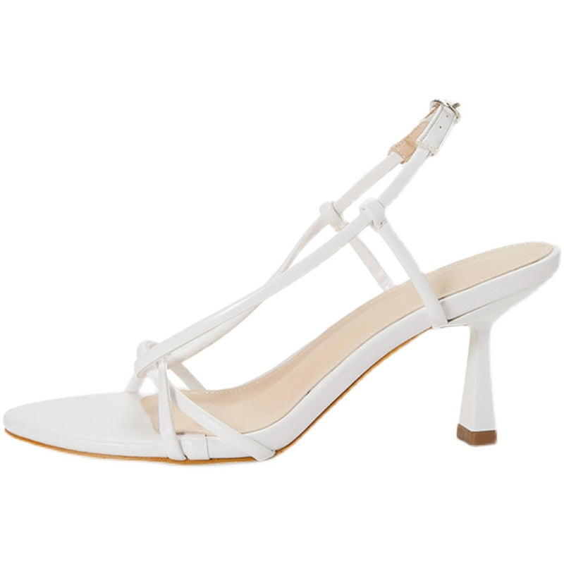High Heel Air Cross Strap Stretch Sandals