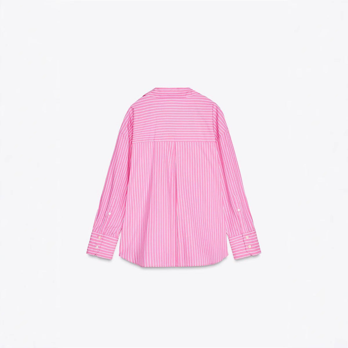European And American Style Long Sleeve Lapel Loose Striped Poplin Shirt