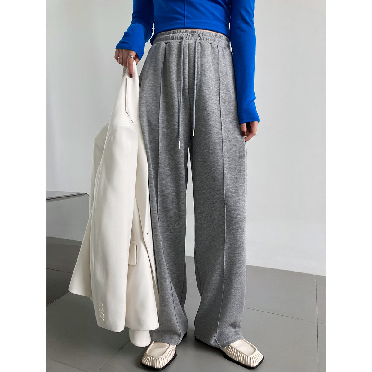 Sports Female Loose Casual Elastic Waist Wide Leg Pants