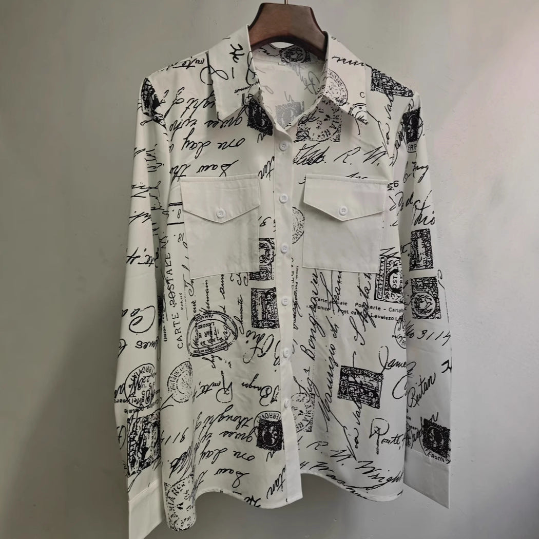 New Womens All Season Versatile Loose Casual Long Sleeve Shirt With Pockets