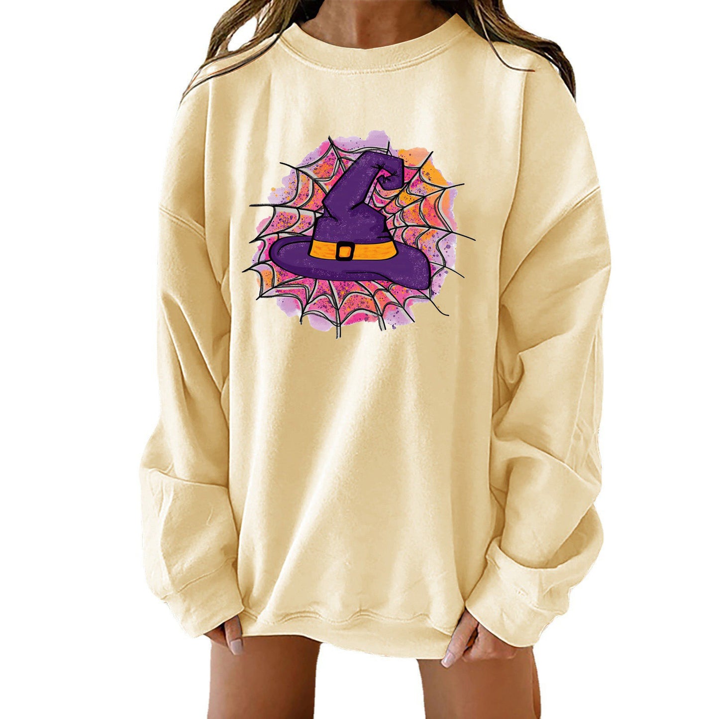 Halloween Kreativt Tema Tryk Løs Sweater