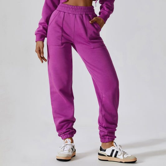 Polar Velvet Sport Sweatpants Women's Loose Straight Casual Pants
