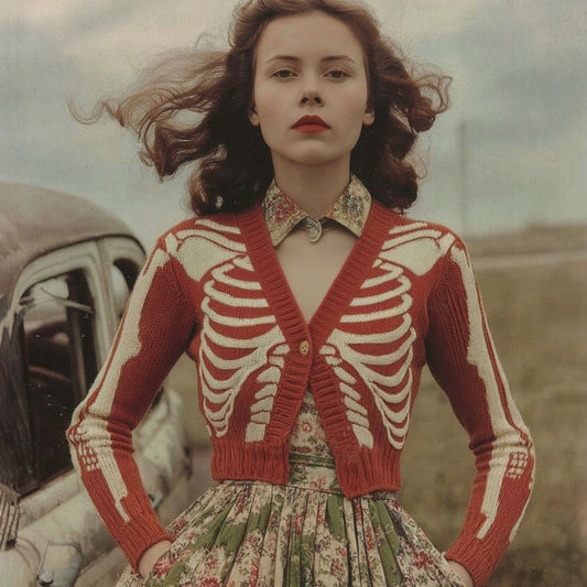 Printed Casual All-Match V-Neck Long-Sleeve Top For Women