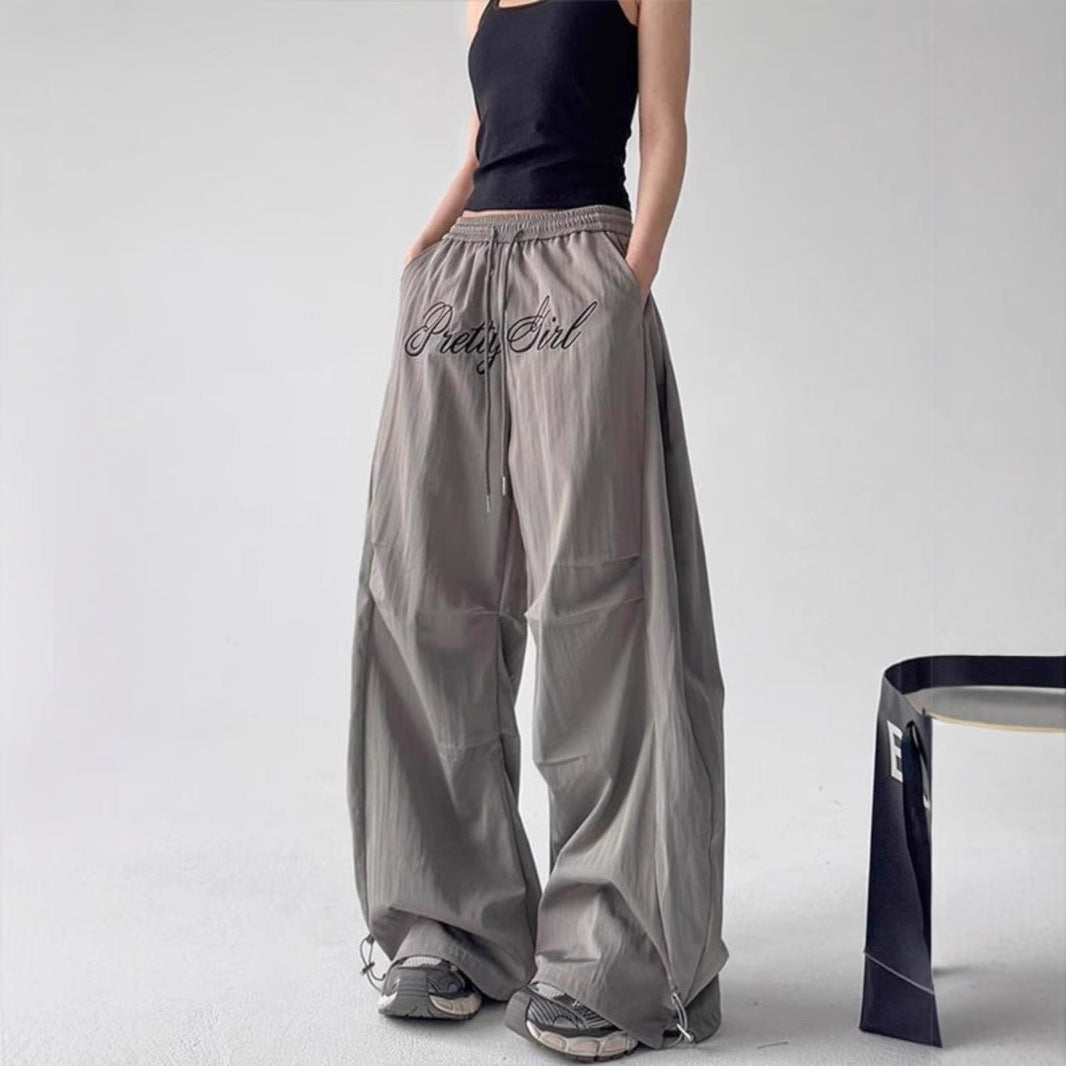 Men's And Women's Letter Embroidery Retro Paratrooper Pants
