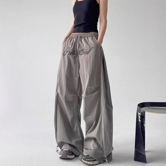 Men's And Women's Letter Embroidery Retro Paratrooper Pants