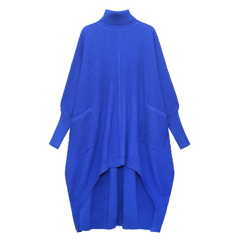 Women's Autumn New Loose And Irregular Turtleneck Knitting Jumpsuit
