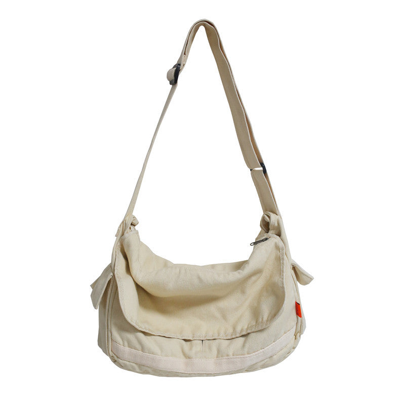 Simple Style Solid Color Tooling Single Shoulder Messenger Bag