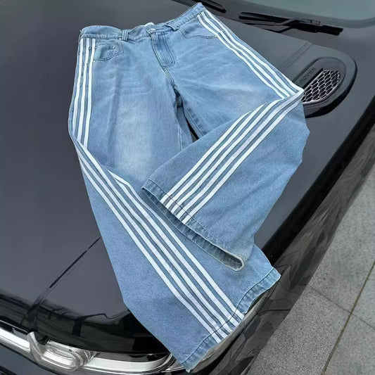 Løse Afslappede Amerikanske Retro Harajuku Personligheds-Gadejeans
