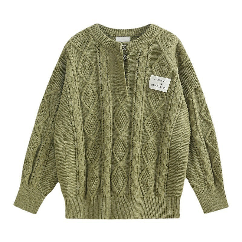 New Loose Pullover Lazy Comfortable Cable-knit Sweater