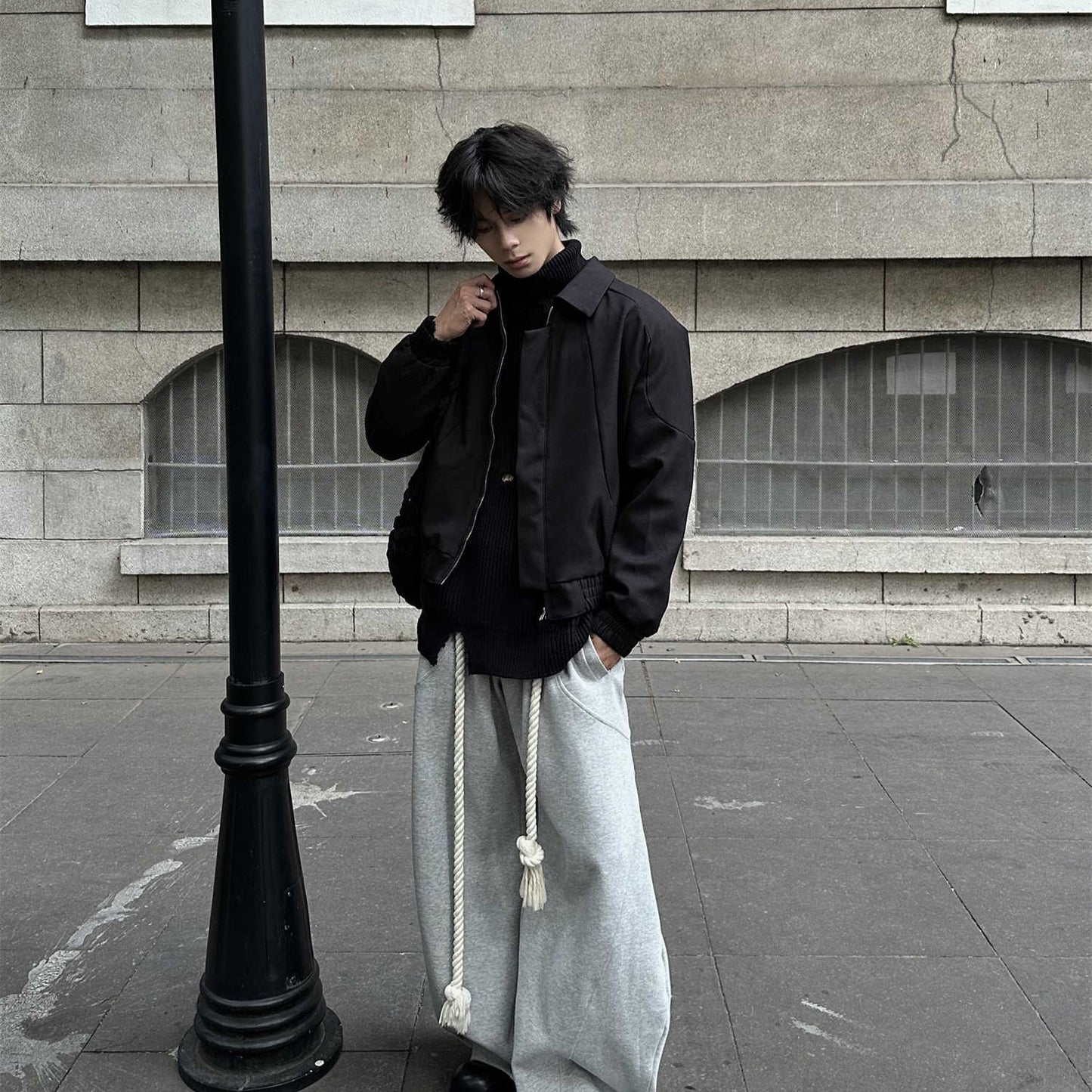 Niche Deconstruction Design Profile Padded Shoulder Short Wide Jacket For Men And Women