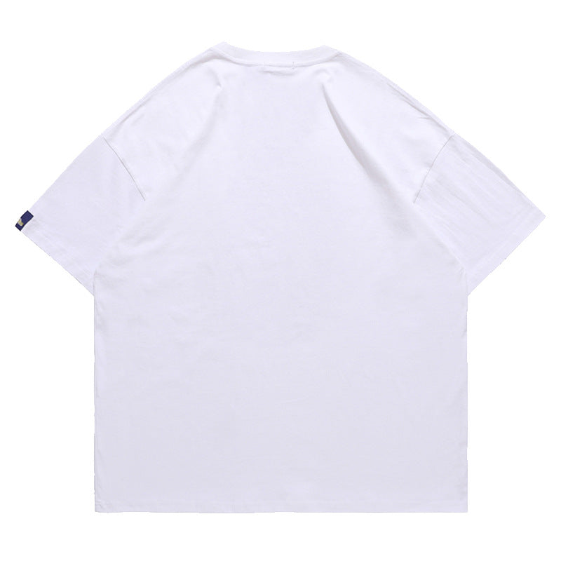 Newspaper Printing Short-sleeved T-shirt Personality Tide Brand Loose