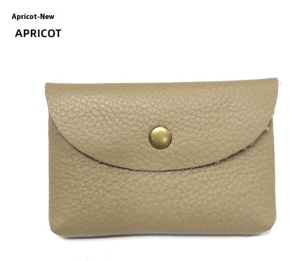 First Layer Cattlehide Leather Fashion Hidden Hook Coin Pocket Card Holder Mini-Portable