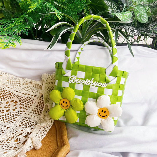 Kids Carrot Vegetable Basket Weaving Bag For Vacation