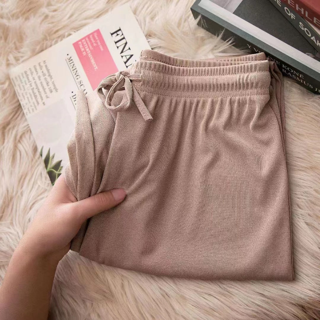 Women's Summer High Waist Loose Drooping Straight Casual Pants