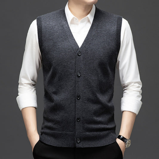 Keep Warm Inner Match Knitted Vest Sleeveless Multi-color Sweater Waistcoat