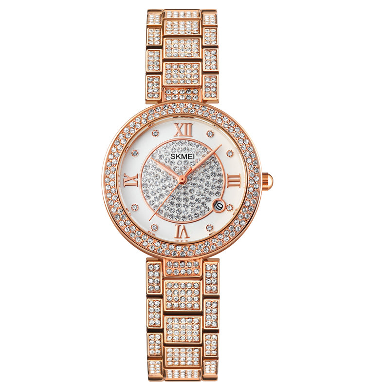 Gypsophila Diamond Shiny Rose Gold Quartz Watch