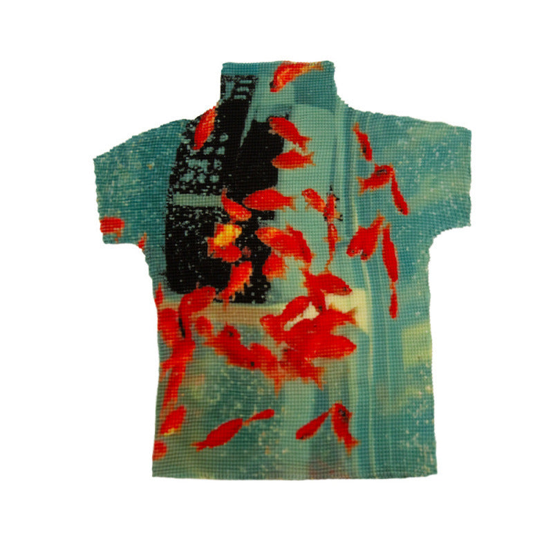 Pleated Goldfish Stretch Sweater Summer Dopamine New