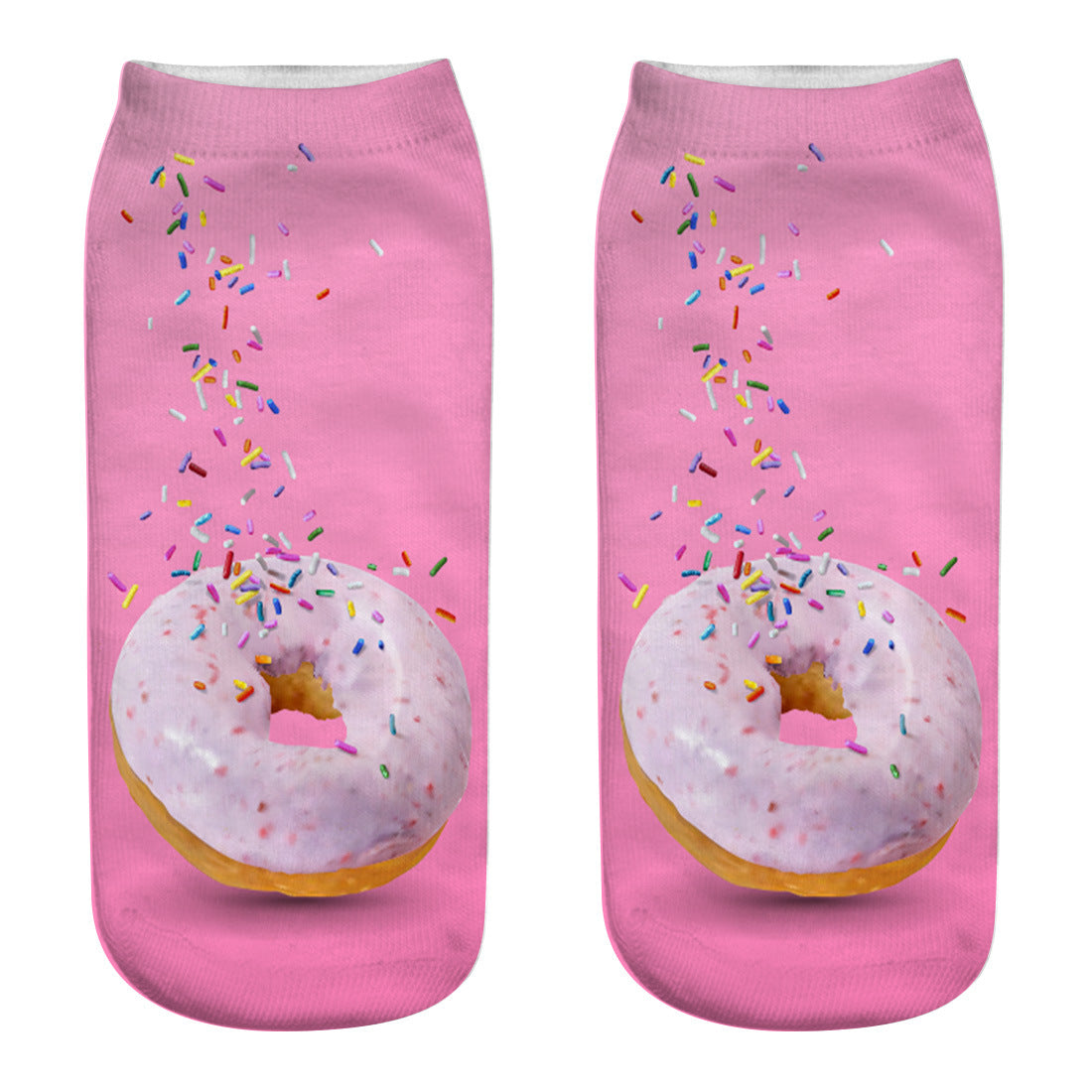 New 3D Digital Printing Harajuku Food Donut Socks Cartoon Three-dimensional Printing