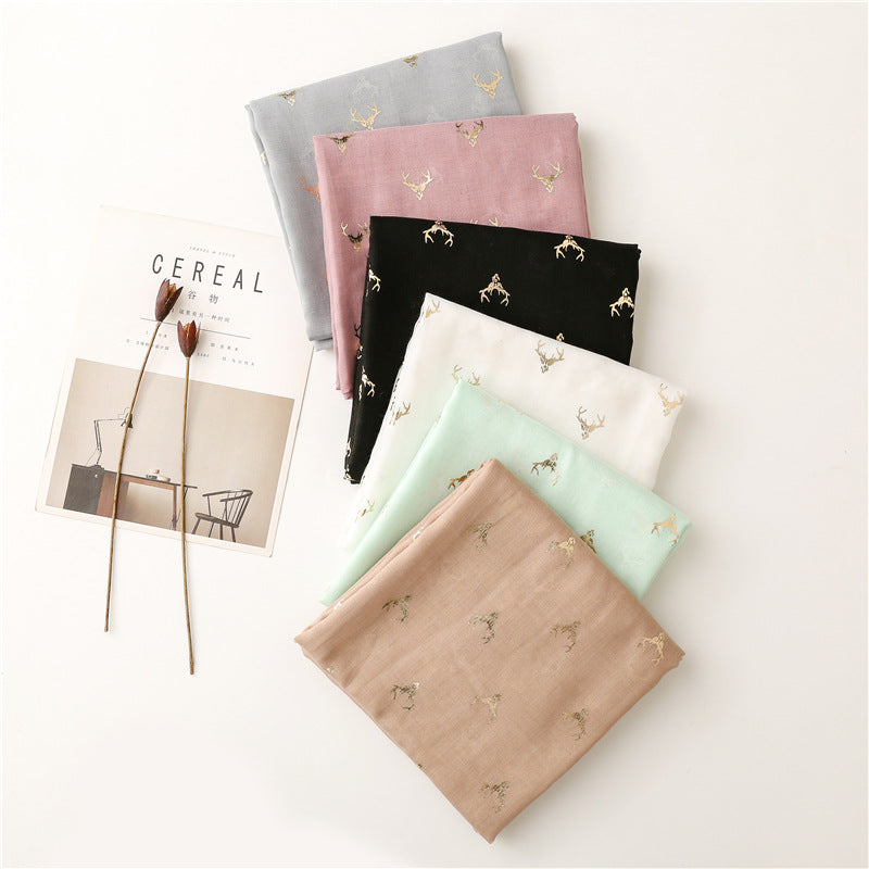 Fresh Warm Warm Wind Voile Cotton And Linen Feel Scarf