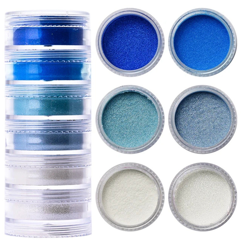 6-color Siamese Pearl Powder Glitter Fluorescent Powder Crystal Glue Silicone Mold