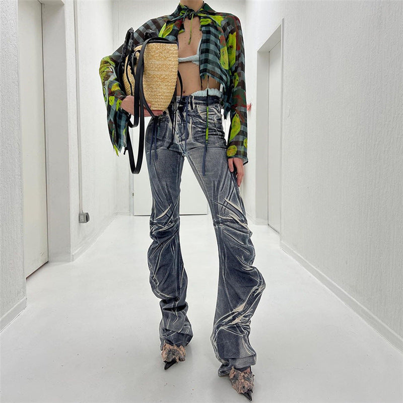 Women's Slim Fitting Micro Flare Casual Pants