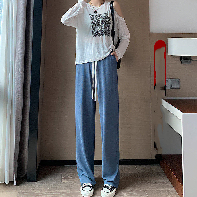 Loose Straight Spring Grey Mop Casual