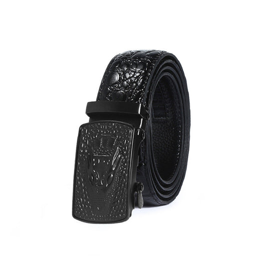 Leather Belt Men's Business Automatic Buckle