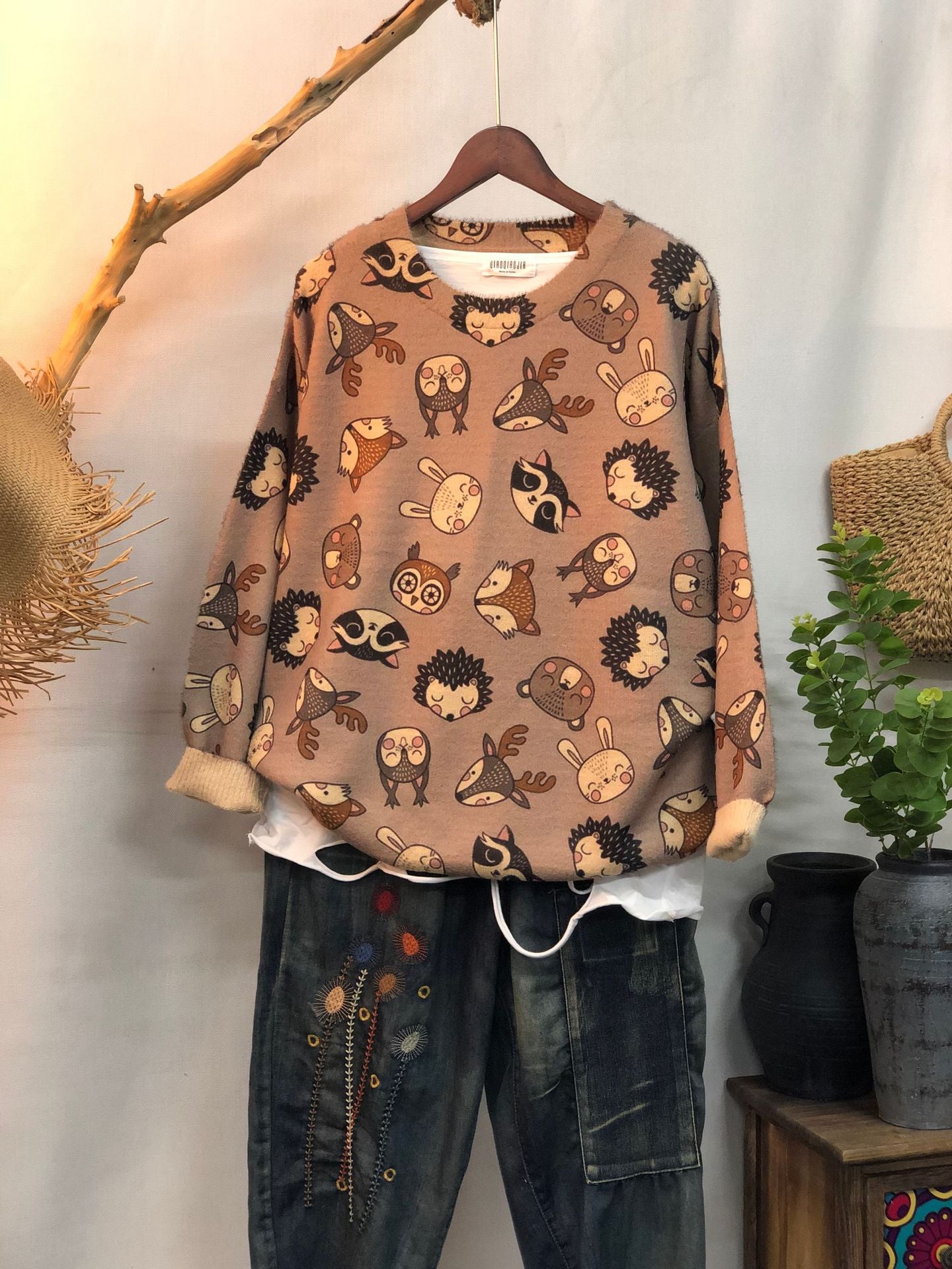 New Women's Loose-fitting Round-neck Sweater For Outerwear