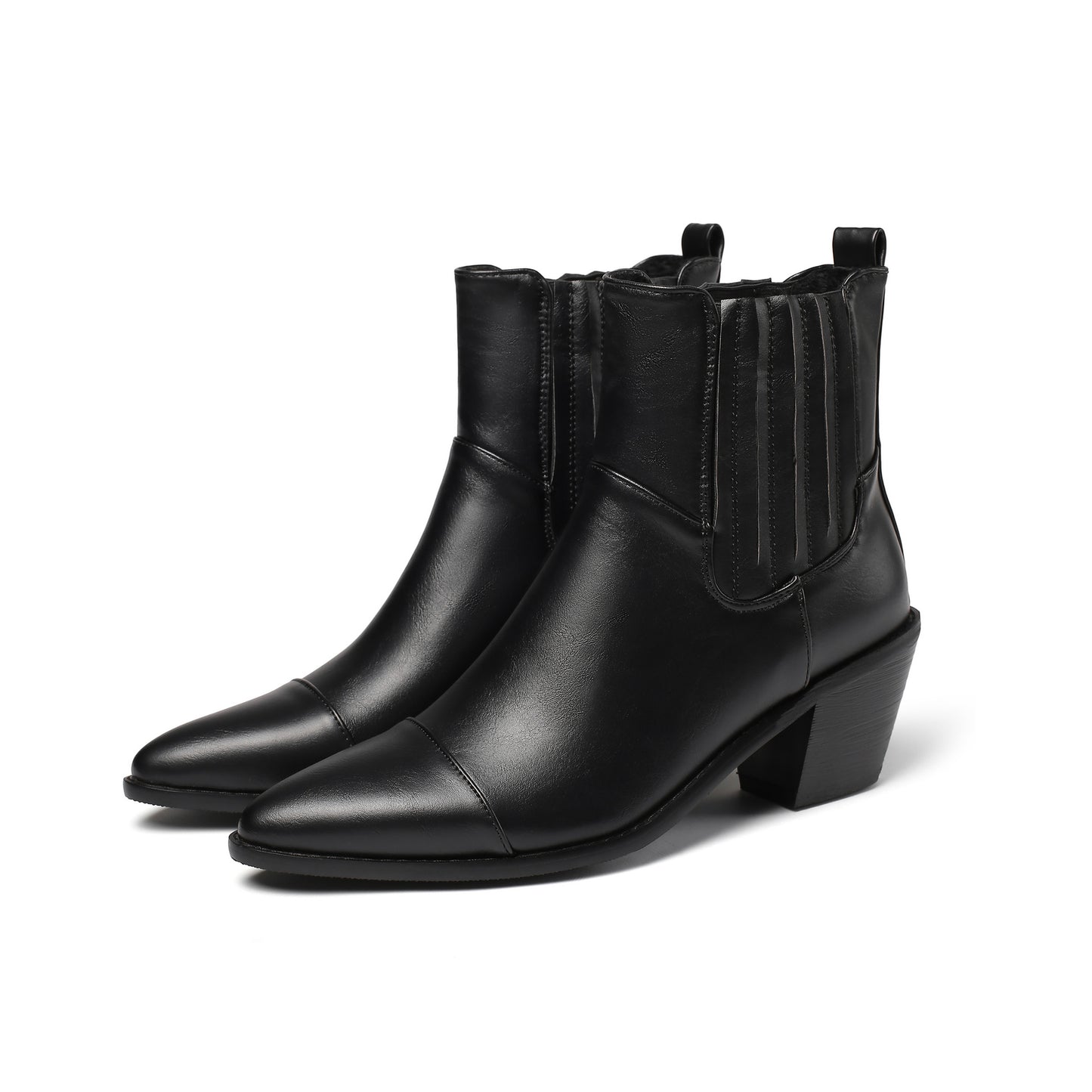 Women's Mid-heel Low-top Solid Color Martin Boots