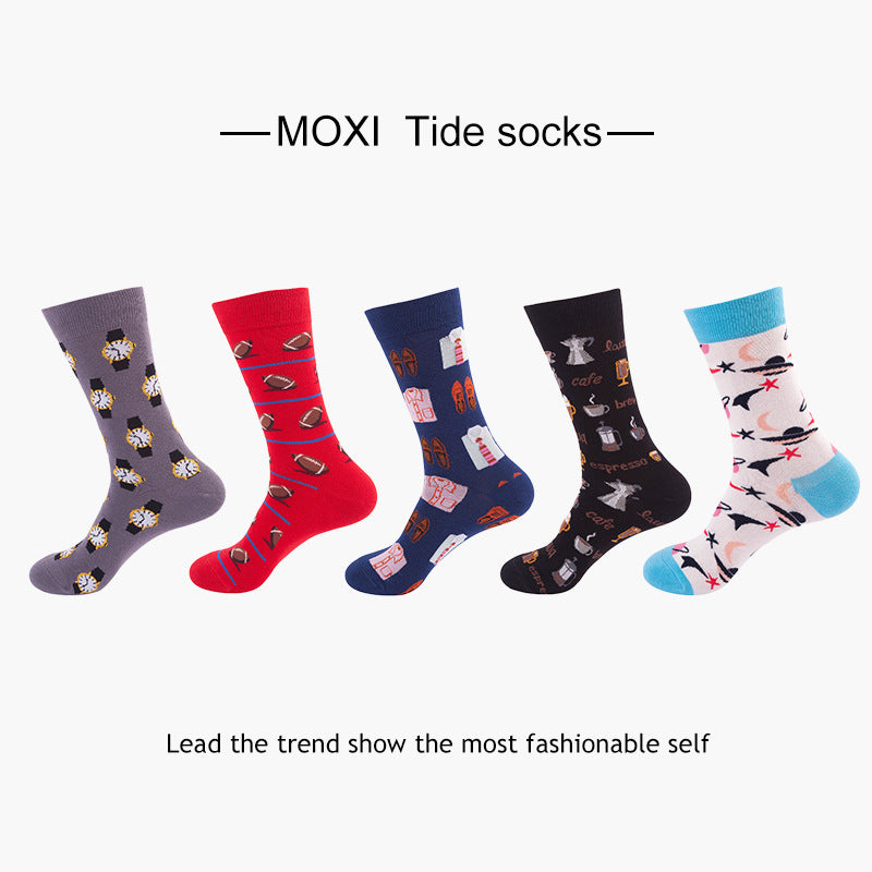 Harajuku Style Sports Mid-calf Length Trendy Male And Female Socks