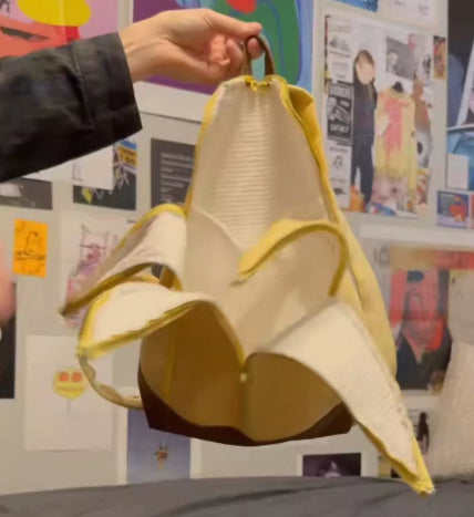 Pige rygsæk til folkeskole- og gymnasieelever Stor studietaske Bananformet