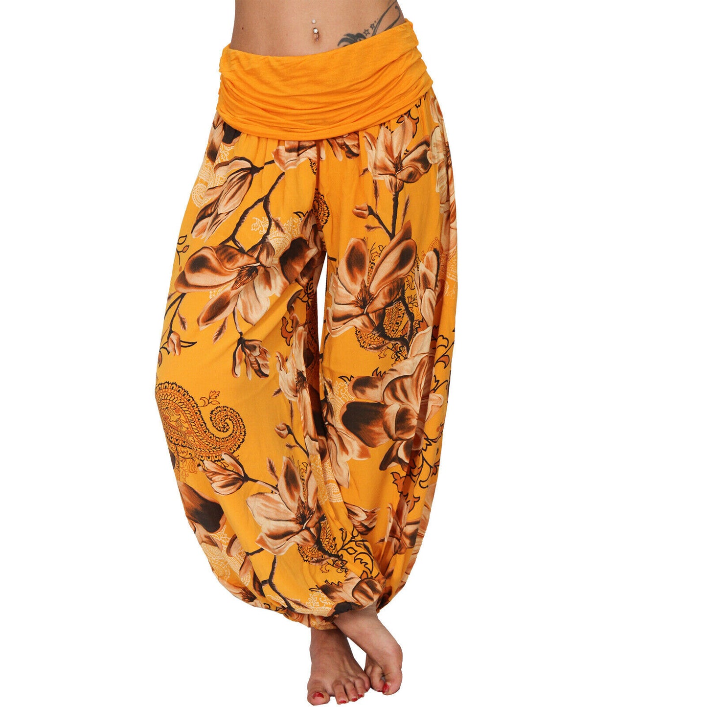 European And American Printed Loose Casual Wide-leg Harem Pants