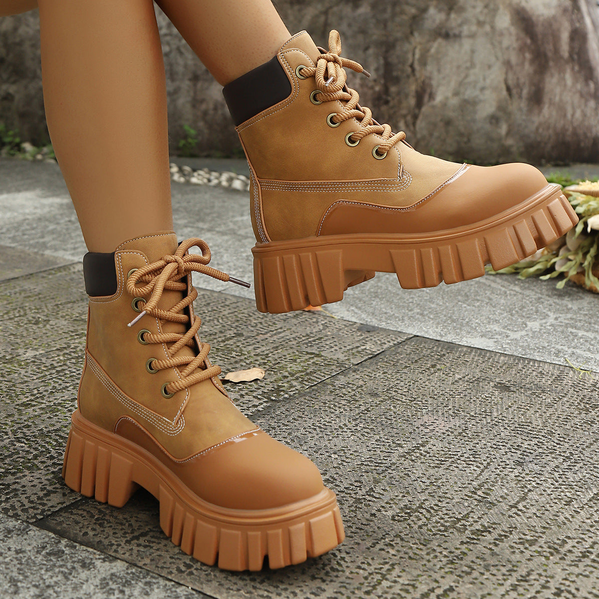 Women's Chunky Plus-size Vintage Ankle Boots