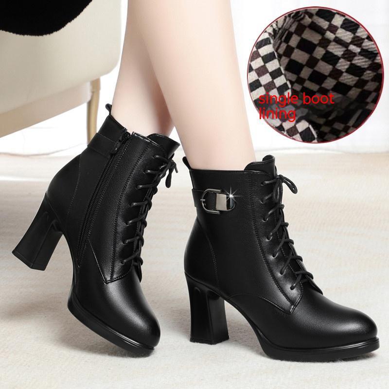Cotton Shoes Middle Help Plus Velvet High Heel Warm