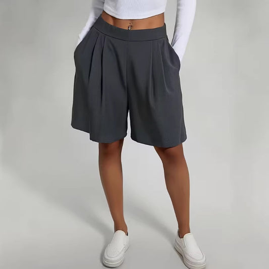 Womens Pants Womens Shorts Casual Loose Solid Color