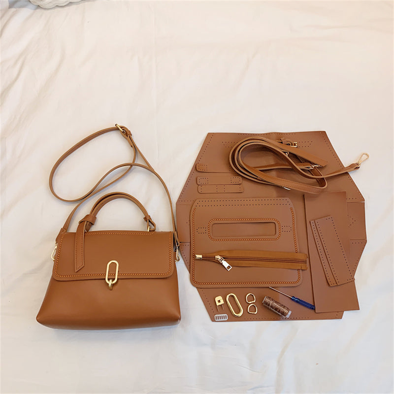 Lock Casual Shoulder Diy Hand Woven Bag