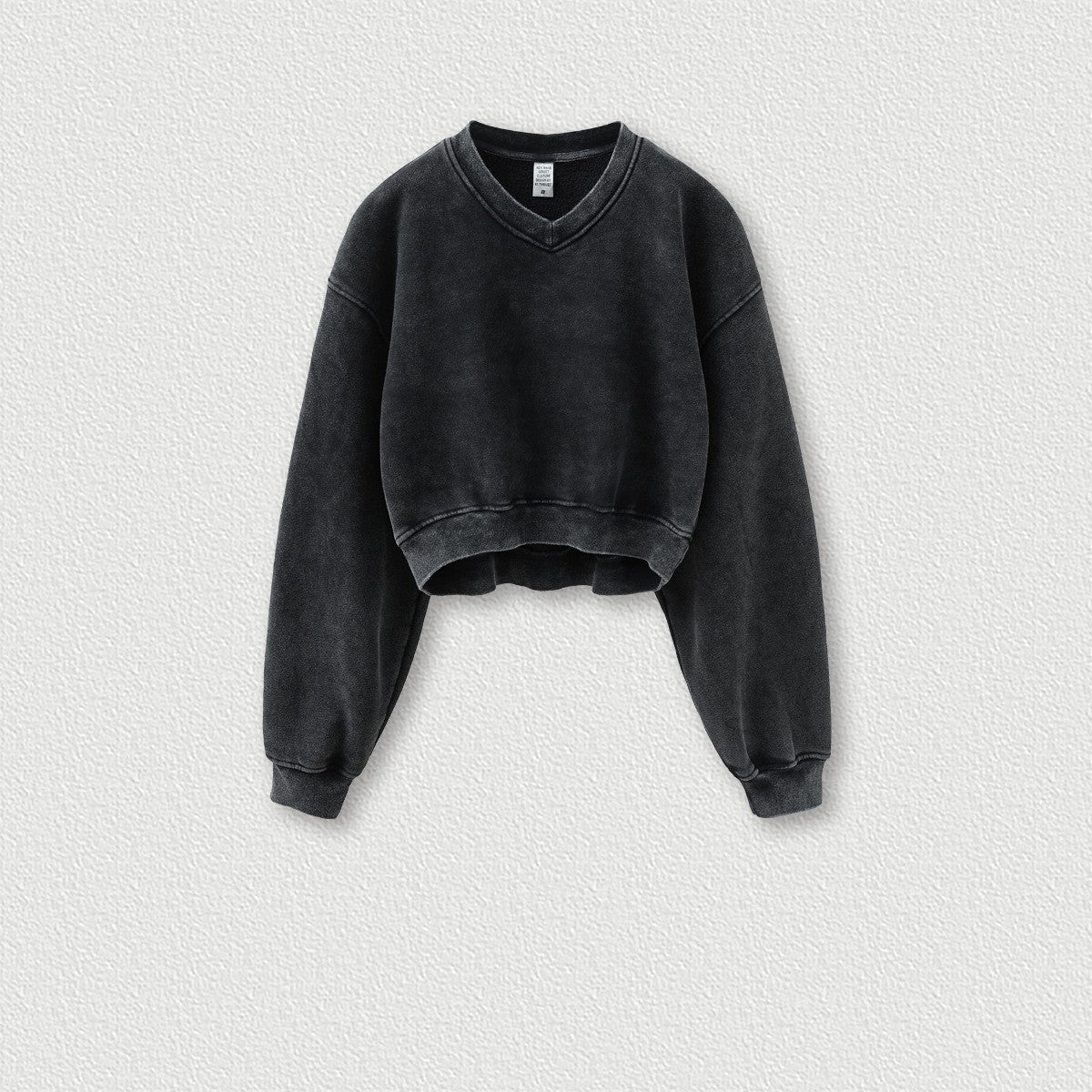 Vintage Wash And Fleece V-neck Hoodie