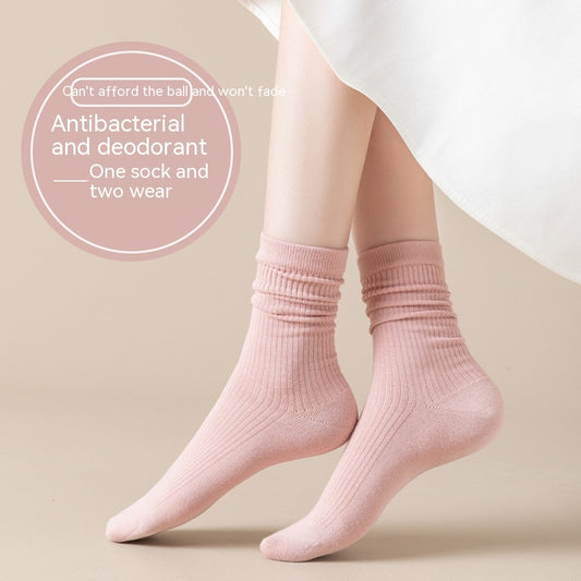 Women's Cotton Macarons Solid Color Socks