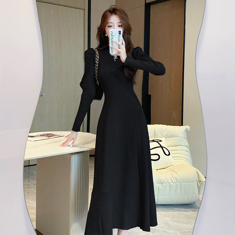 Coat Knitted Dress Women's Bubble Sleeve