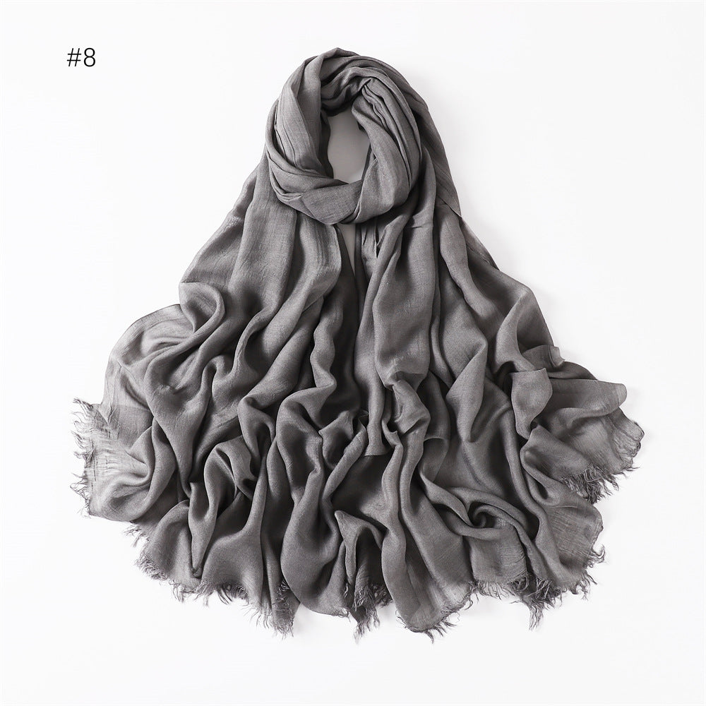 Women's Fashionable Thin Modal Monochrome Rayon Breathable Shawl Scarf
