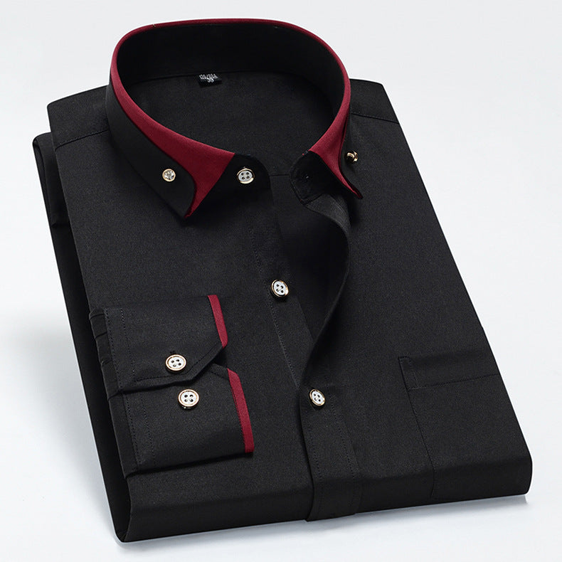 Men's Stretch Long Sleeve Shirt Casual And Comfortable Non-ironing