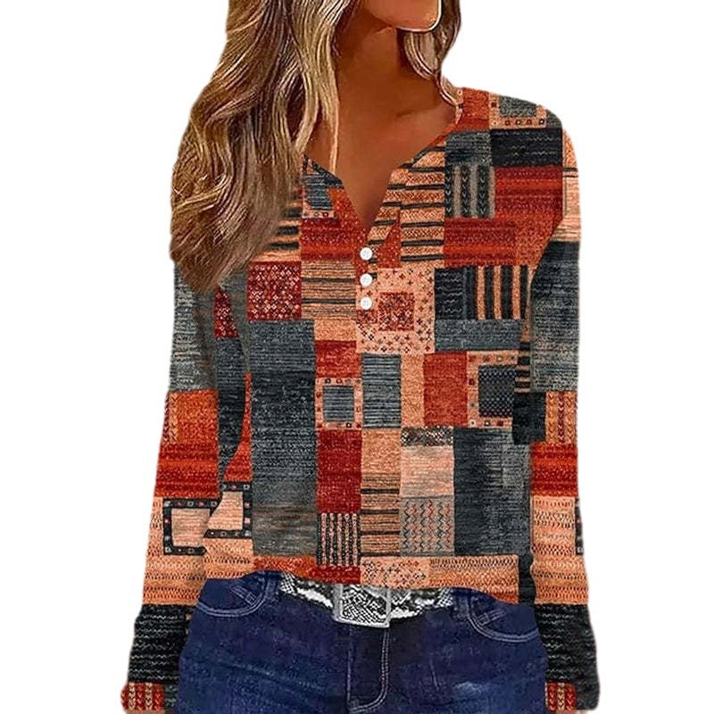 European And American Sweet Casual T-shirt 3D Digital Top