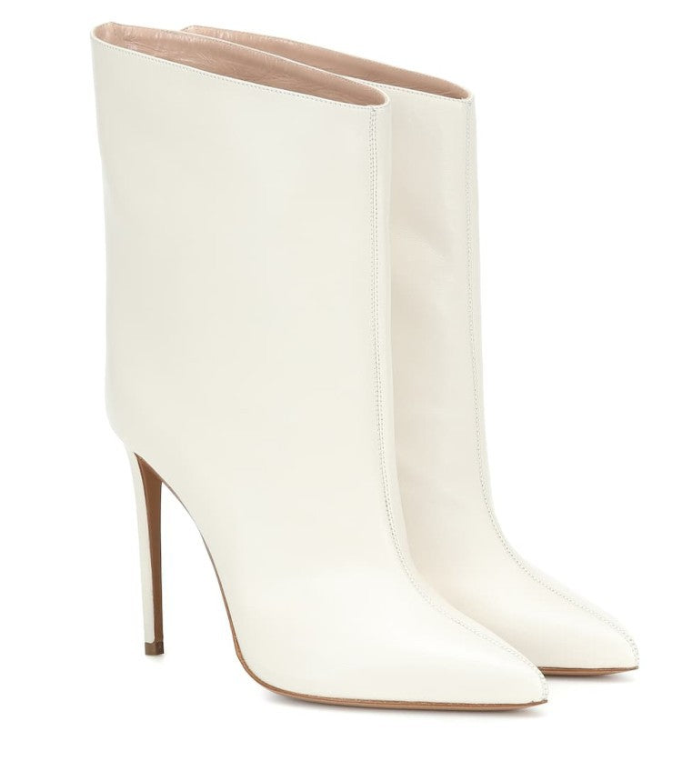 New High Heel Pointed Toe Sleeve Ankle Boots Plus Size
