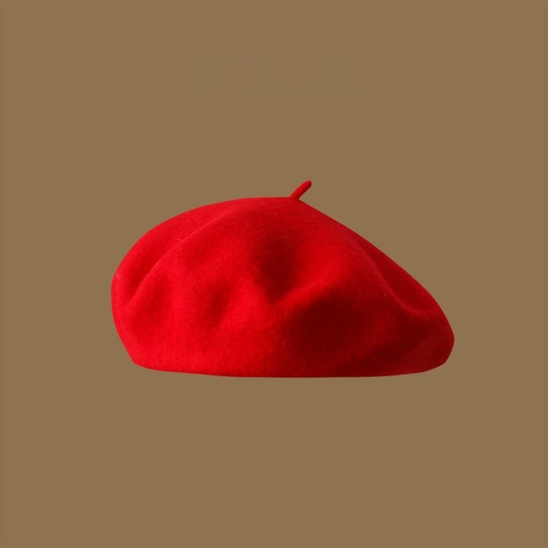 Uld Beret Piger Japansk Stil Kunstnerisk Vintage Malermunkehue