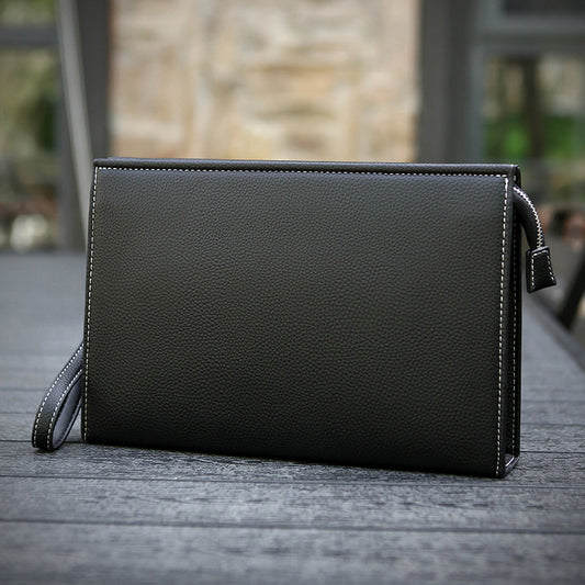 New Clutch Men's Briefcase Soft Leather Fashion Trendy Casual Business