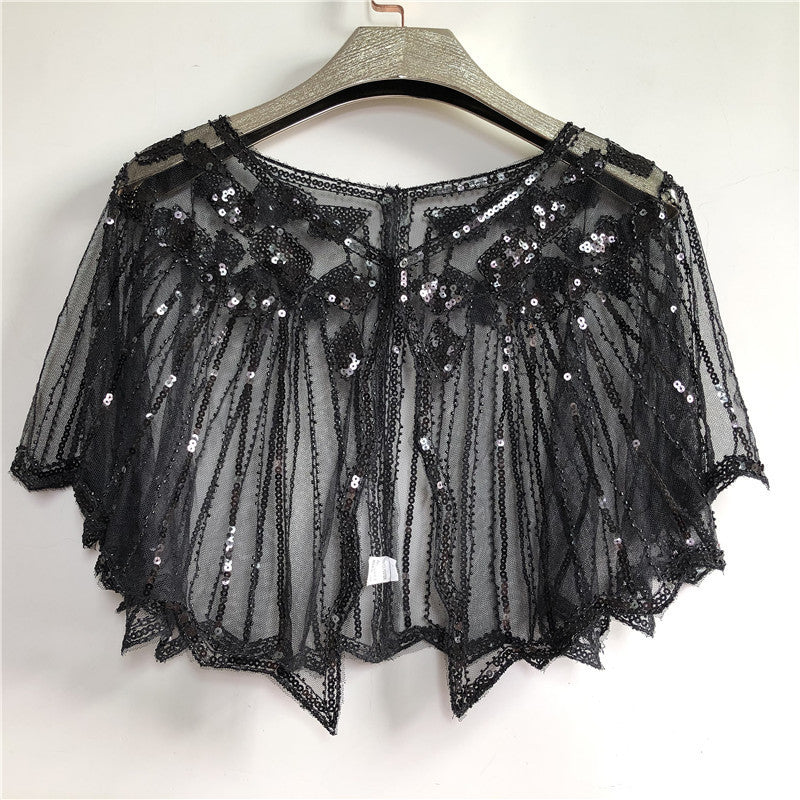 Shawl Outer Match Short And Thin Sequined Dress